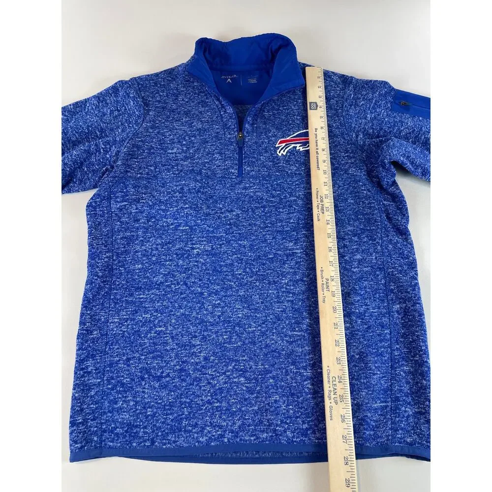 Antigua Quarter‑Zip Pullover Size L Blue Buffalo Bills Logo